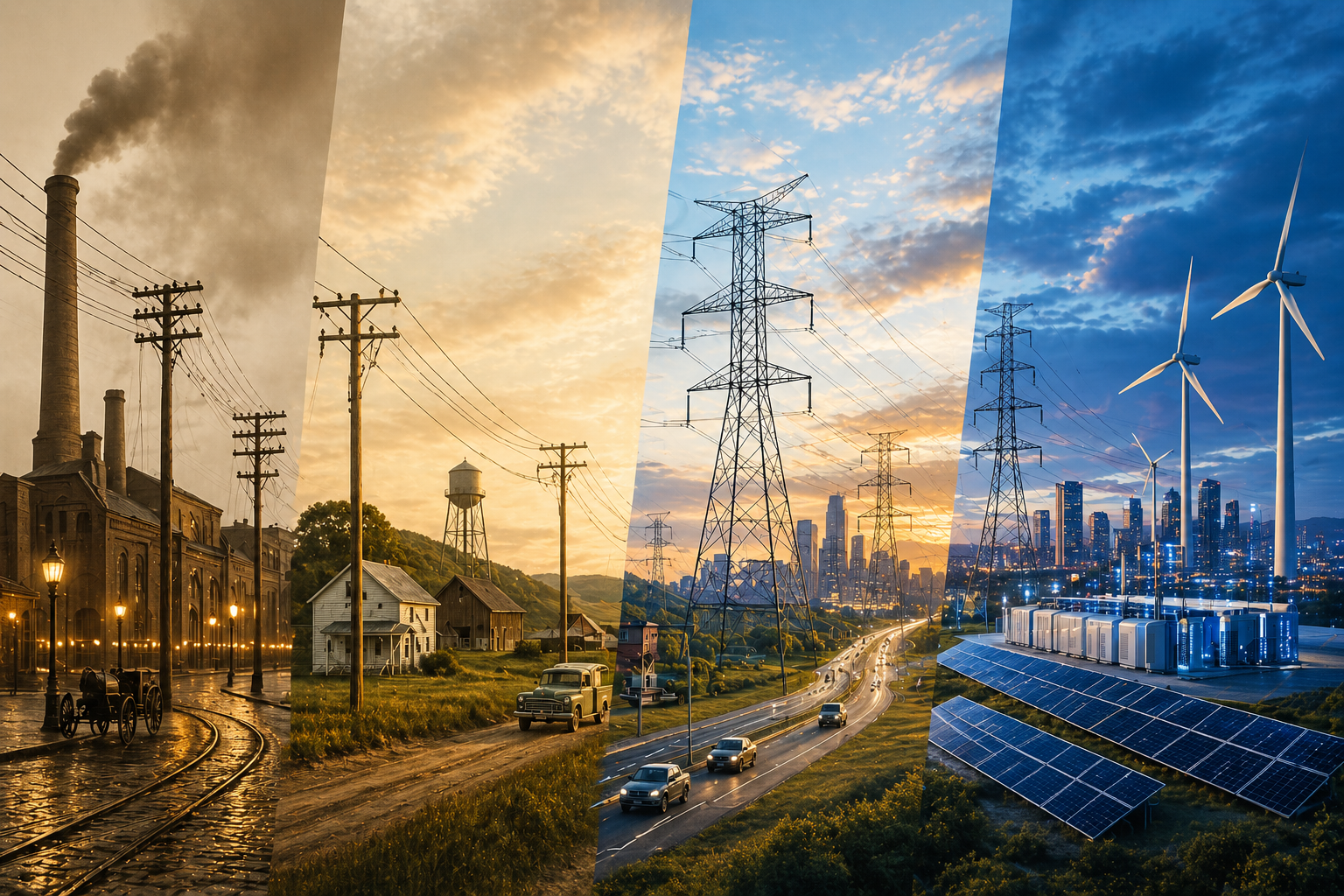 four versions of the US power grid