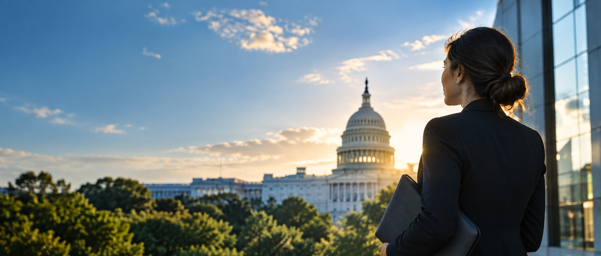 person looking over capitol building