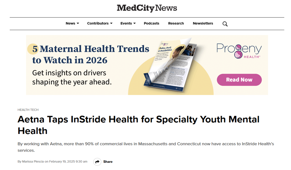medcity news instride health aetna coverage