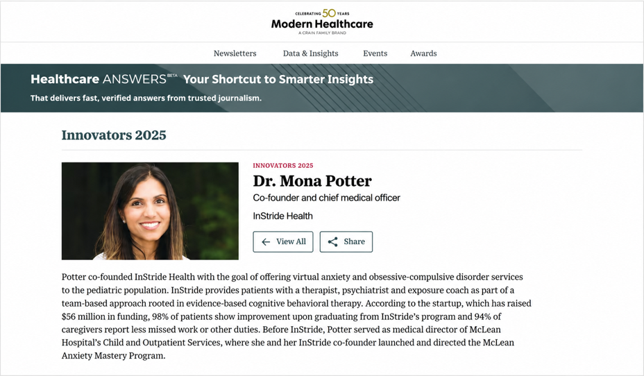dr mona potter modern innovators awards 2025