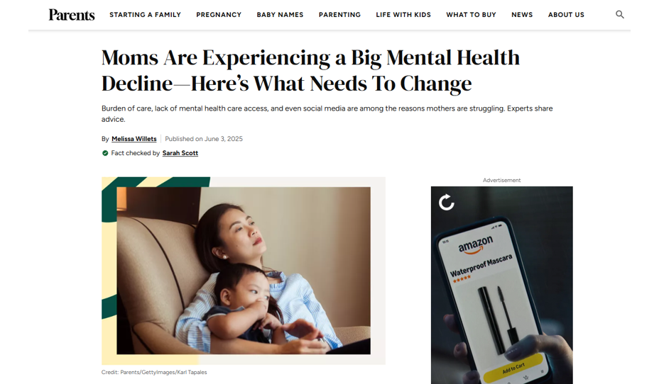 parents article featuring instride health