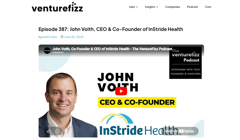 john voith instride health on venturefizz podcast